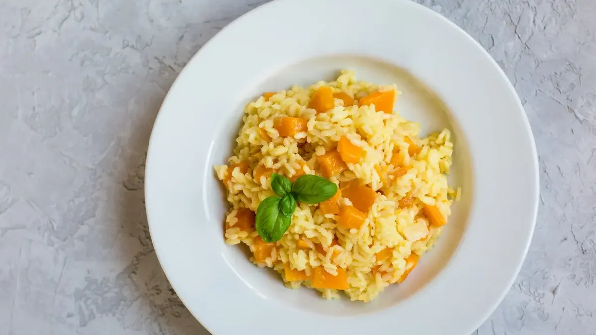 dyniowe risotto na talerzu